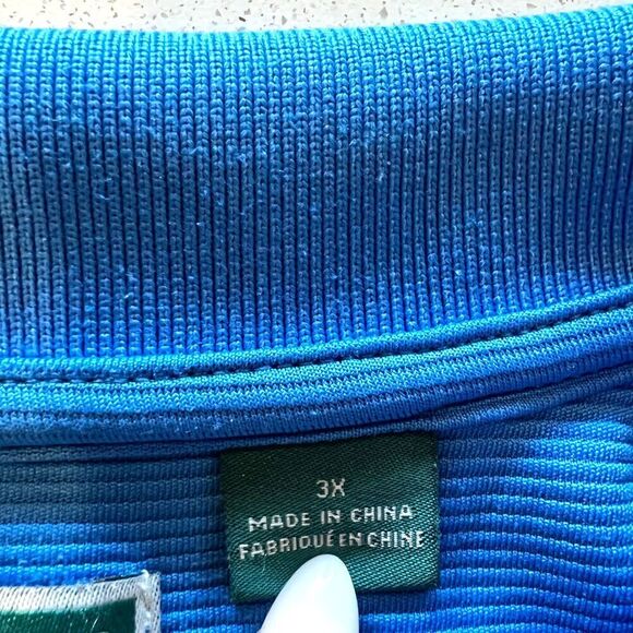 Cubavera tshirt plus golf mens blue short sleeve casual front button plus sz 3X. - Picture 3 of 15